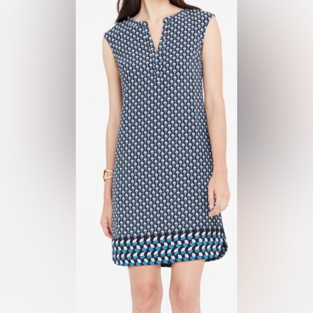 Ann Taylor Women’s Blue Floral Print Shift Dress NWT